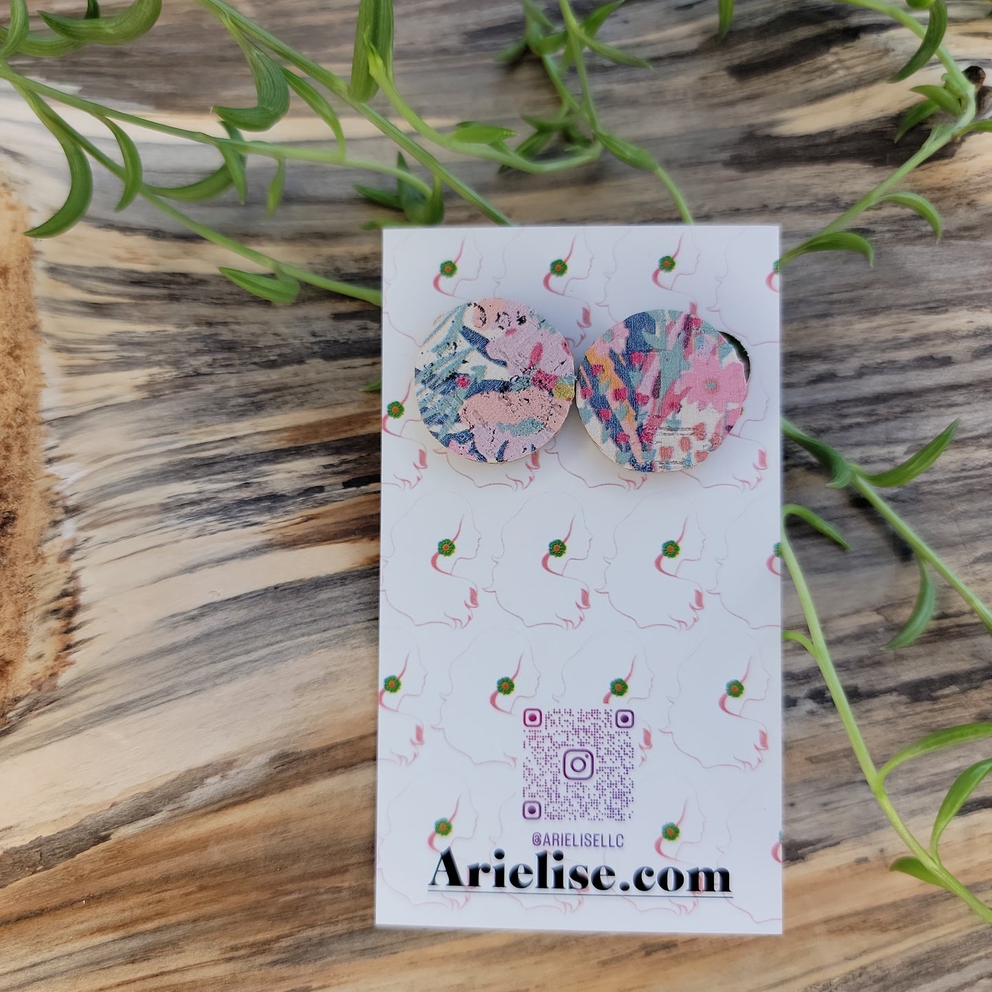 Leather Stud- Floral
