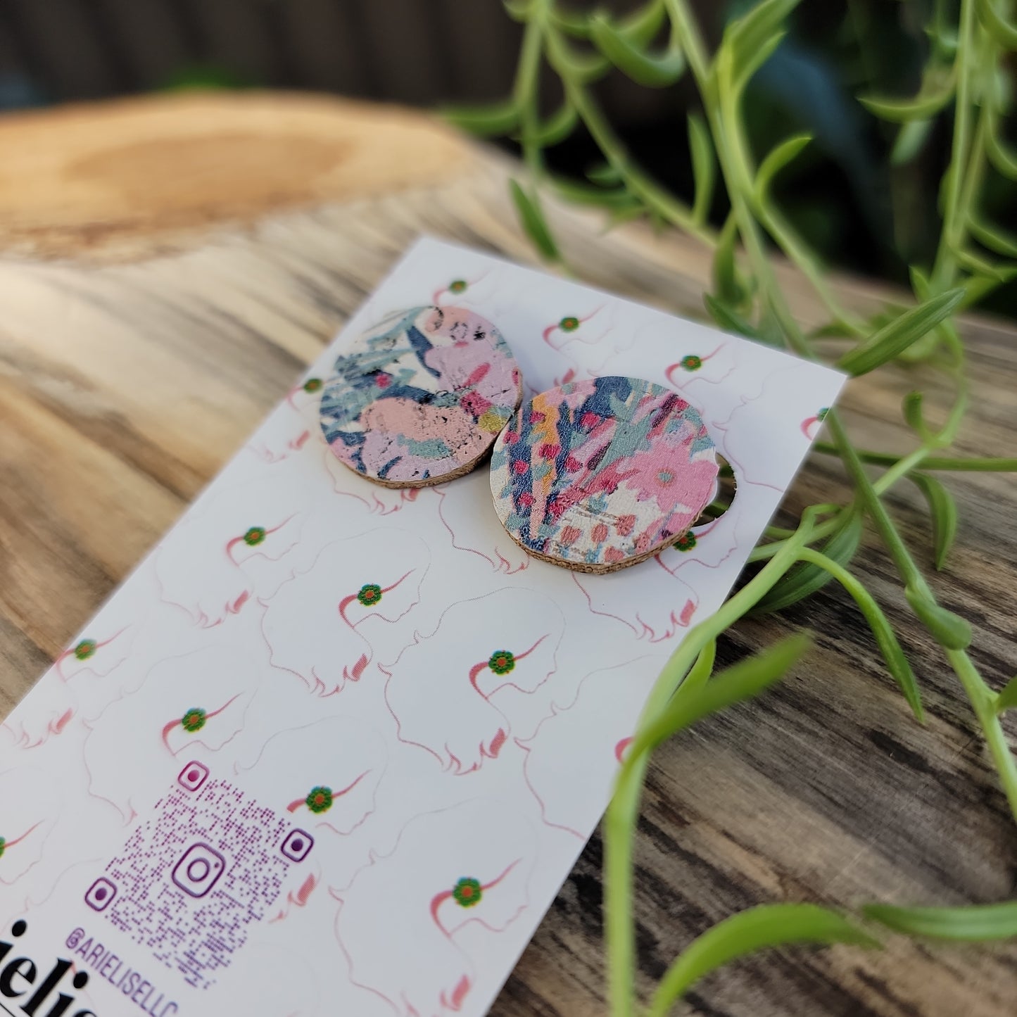 Leather Stud- Floral
